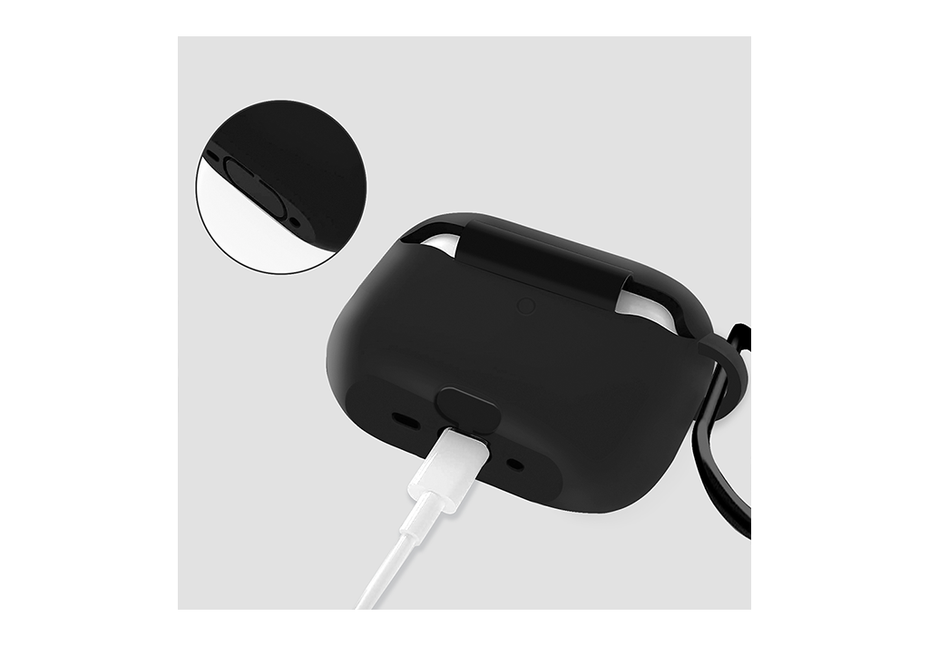 Gripp Airpods Pro (2nd GEN.) case + Strap+ Keyring Hook Black