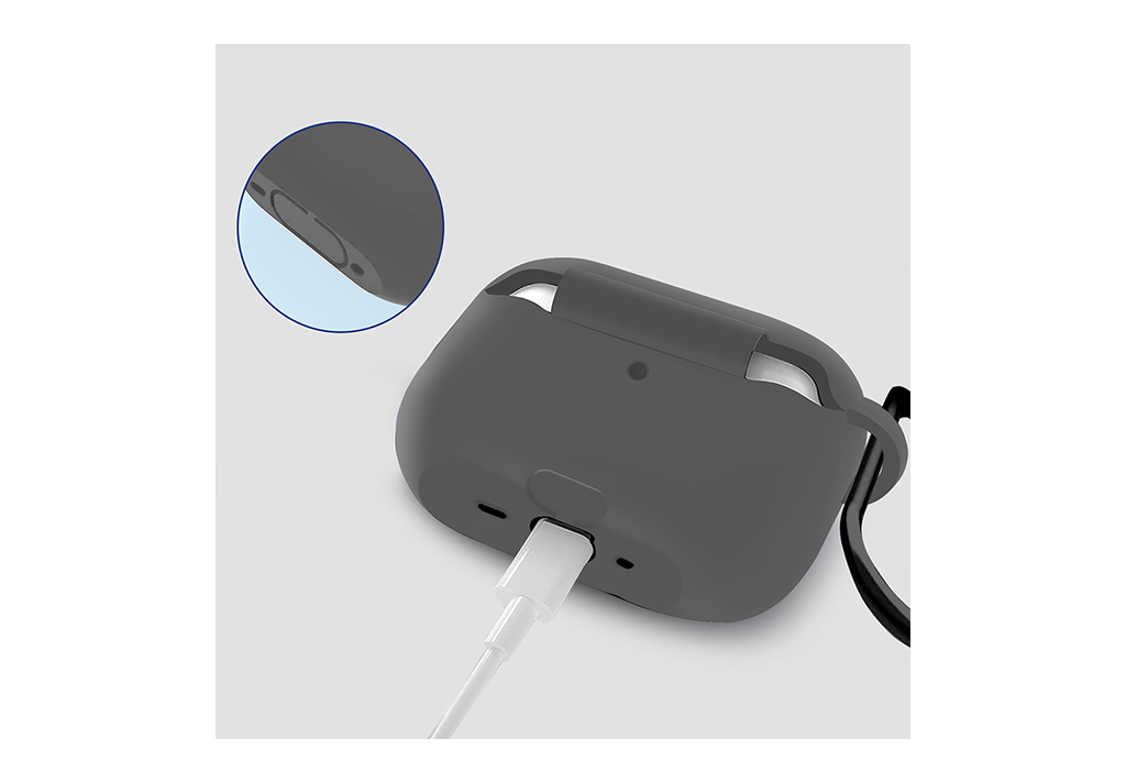Gripp Airpods Pro (2nd GEN.) case + Strap+ Keyring Hook Chcol
