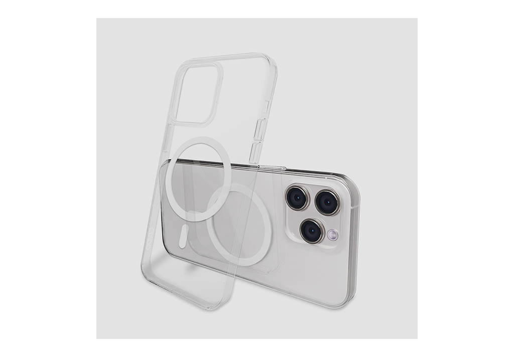Gripp Clear MagSafe Case for Apple iPhone 15 Pro Max (6.7'') with White Ring- Clear