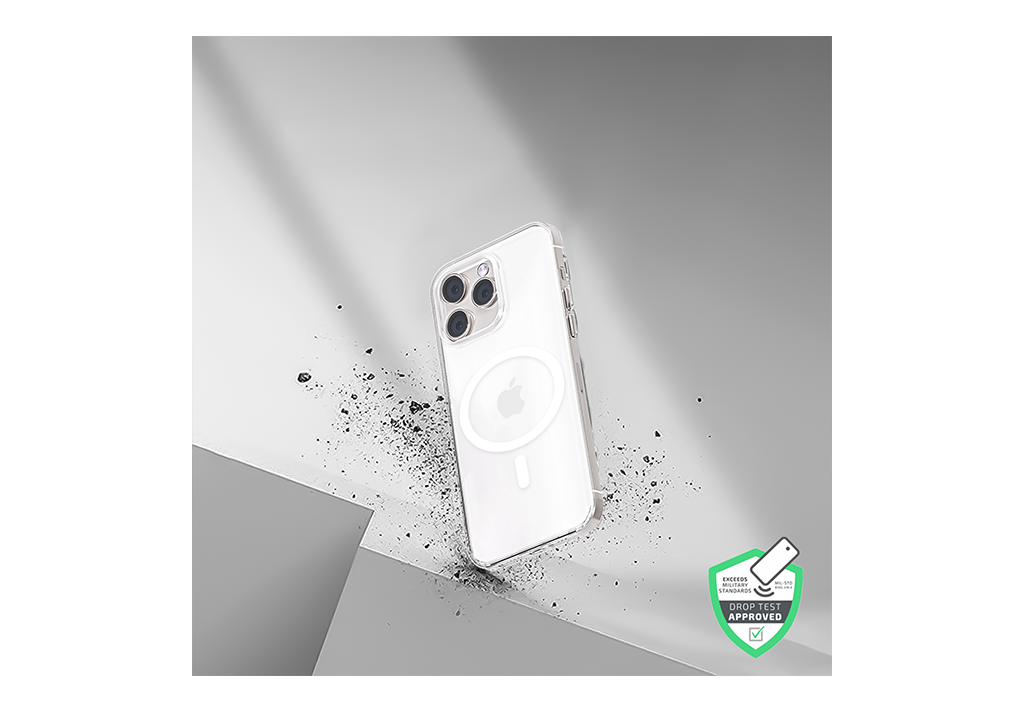 Gripp Clear MagSafe Case for Apple iPhone 15 Pro Max (6.7'') with White Ring- Clear