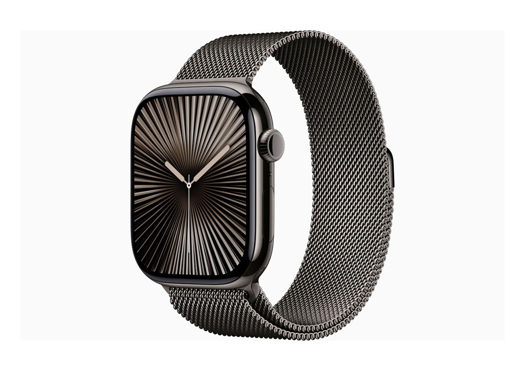 Apple Watch Series 10 GPS + Cellular 46mm Slate Titanium Case with Slate Milanese Loop - S/M