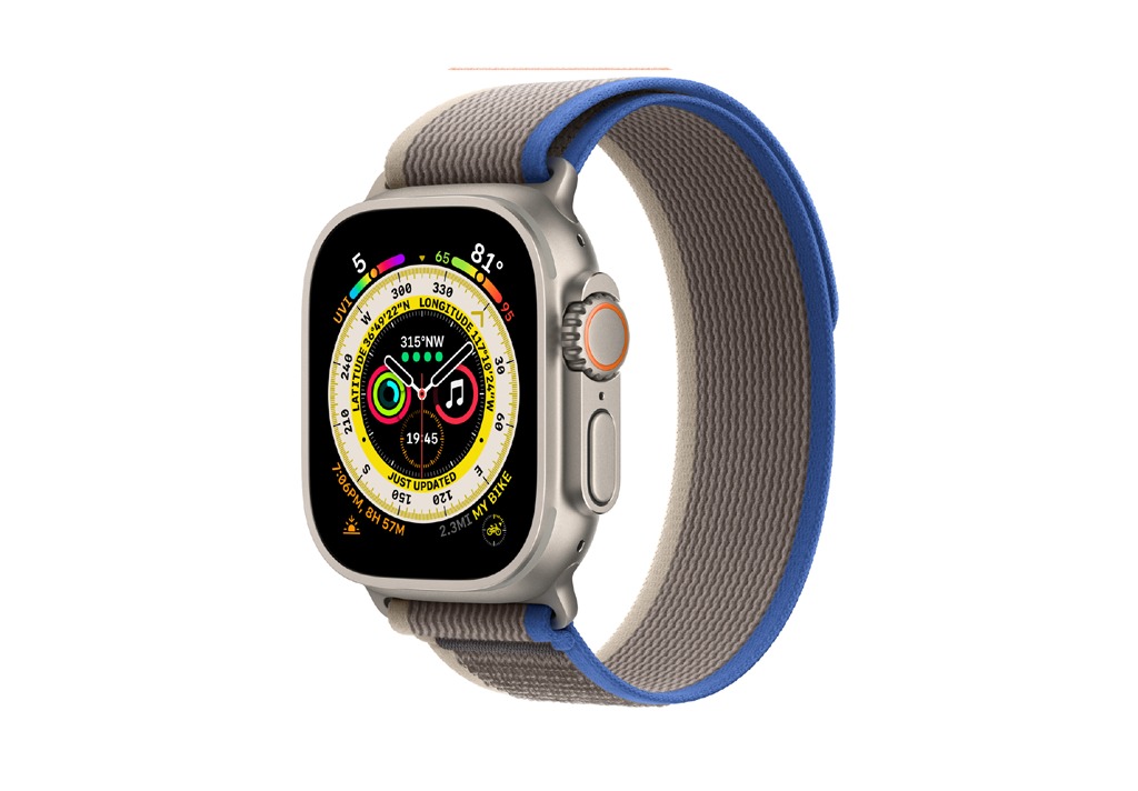 Apple Watch Ultra GPS + Cellular, 49mm Titanium Case with Blue