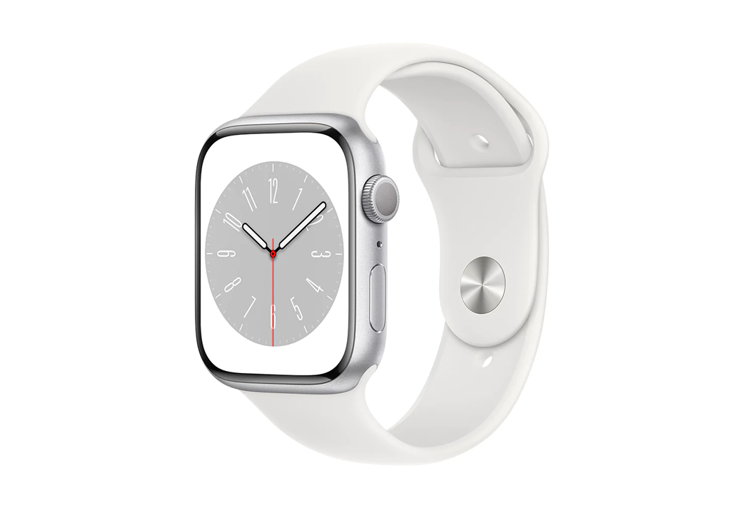 Apple Watch Series 8 GPS 45mm Silver Aluminium Case with White