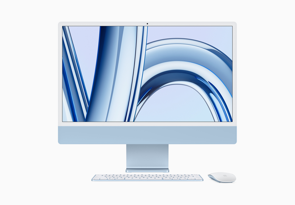 24-inch iMac with Retina 4.5K display: Apple M3 chip with 8-core CPU and 10-core GPU, 256GB SSD - Blue