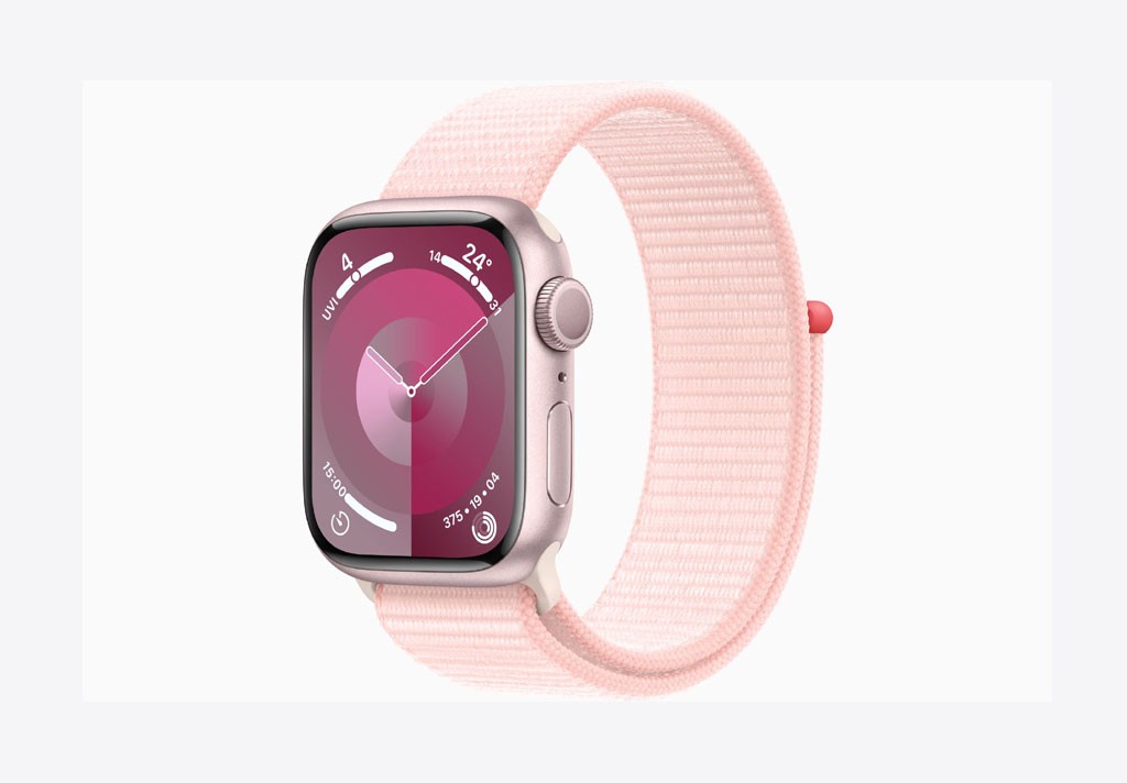 Apple Watch Series 9 GPS 41mm Pink Aluminium Case with Light Pink Sport Loop