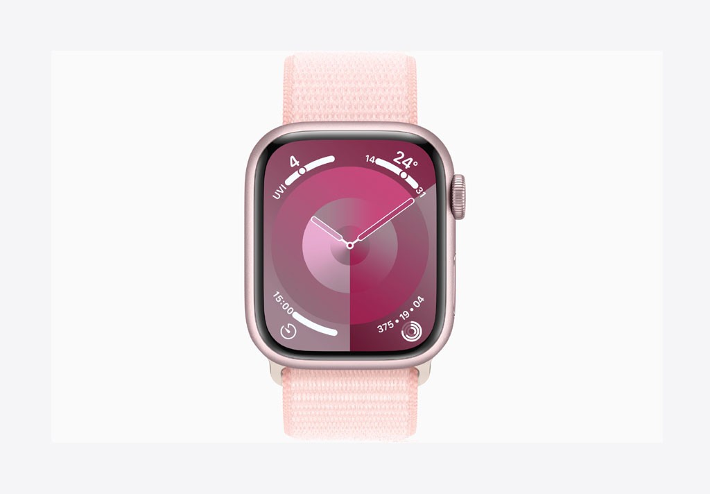 Apple Watch Series 9 GPS 41mm Pink Aluminium Case with Light Pink Sport Loop