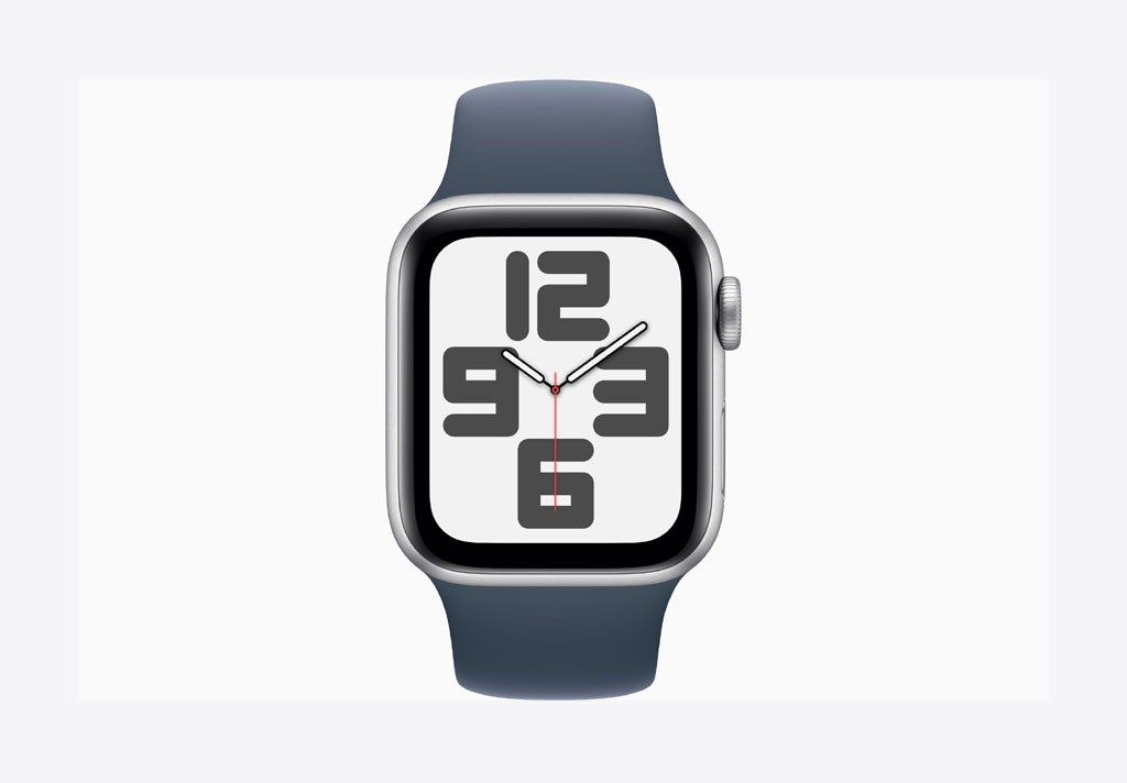 Apple Watch SE GPS 40mm Silver Aluminium Case with Storm Blue Sport Band - S/M