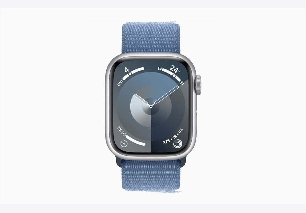 Apple Watch Series 9 GPS + Cellular 41mm Silver Aluminium Case with Winter Blue Sport Loop
