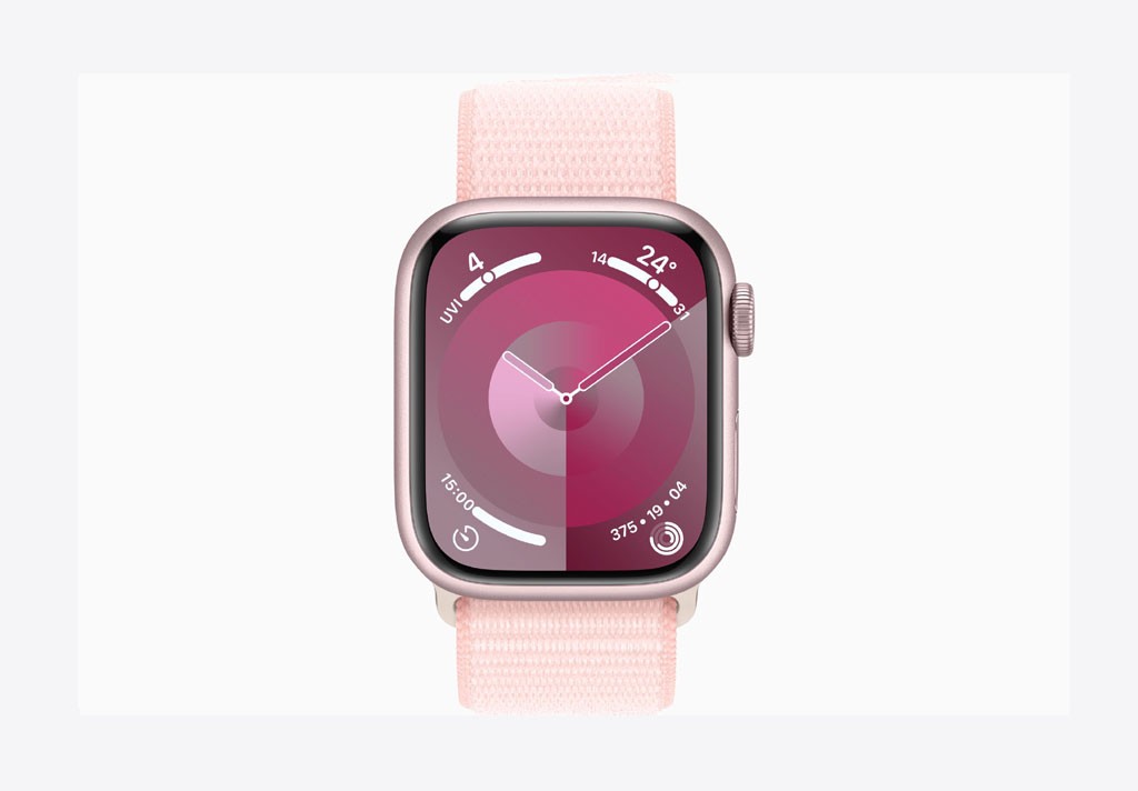 Apple Watch Series 9 GPS + Cellular 45mm Pink Aluminium Case with Light Pink Sport Loop