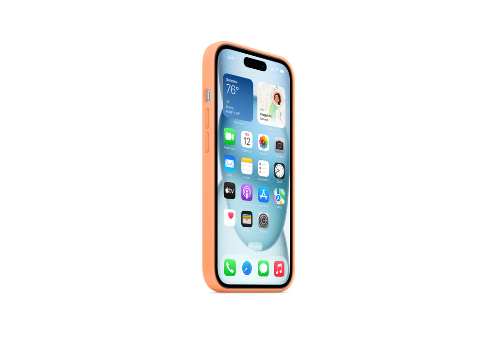 iPhone 15 Silicone Case with MagSafe - Orange Sorbet