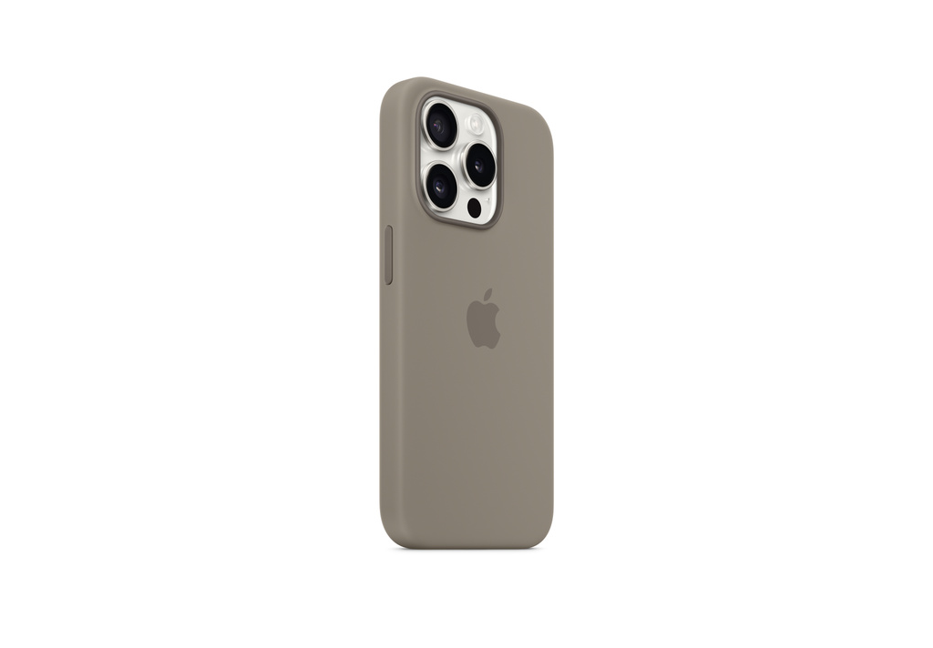 apple silicone case with magsafe pentru iphone 15 pro max clay