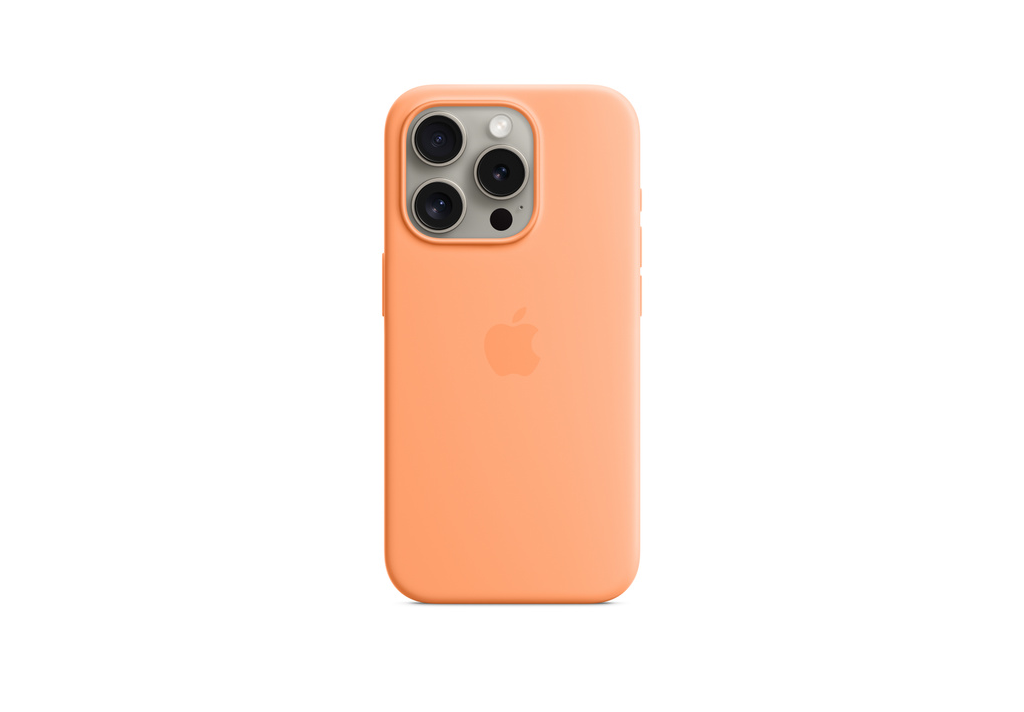 iPhone 15 Pro Silicone Case with MagSafe - Orange Sorbet