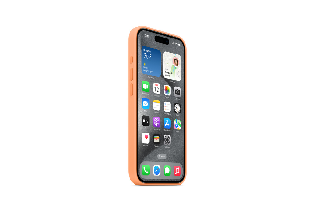 iPhone 15 Pro Silicone Case with MagSafe - Orange Sorbet