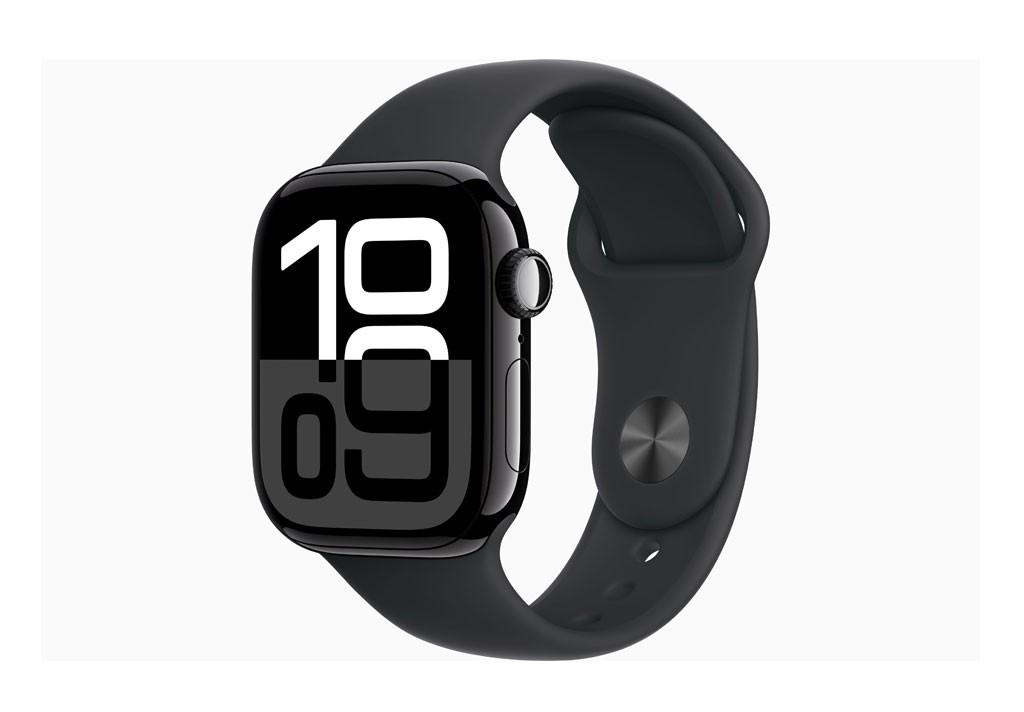 Apple Watch Series 10 GPS 42mm Jet Black Aluminium Case with Black Sport Band - S/M