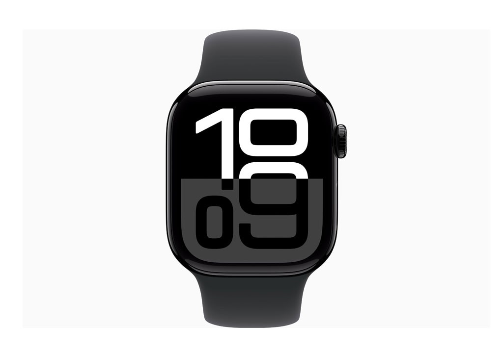 Apple Watch Series 10 GPS 42mm Jet Black Aluminium Case with Black Sport Band - M/L