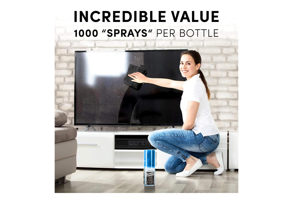 Professional 2 in 1 HD Screen Cleaner Spray with Microfiber Cleaning Cloth