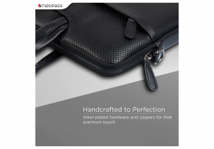 Neopack Leather Sleeve with Handle Fits 15.4" Laptops & Macbooks Black