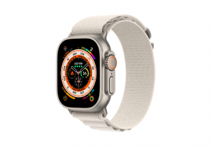 Apple Watch Ultra GPS + Cellular, 49mm Titanium Case with Starlight Alpine Loop - Medium