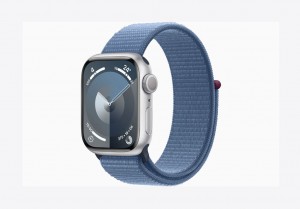 Apple Watch Series 9 GPS 41mm Silver Aluminium Case with Winter Blue Sport Loop