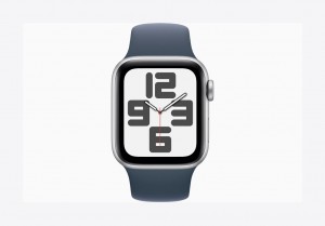 Apple Watch SE GPS 40mm Silver Aluminium Case with Storm Blue Sport Band - S/M