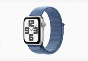 Apple Watch SE GPS 44mm Silver Aluminium Case with Winter Blue Sport Loop