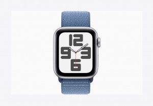 Apple Watch SE GPS 44mm Silver Aluminium Case with Winter Blue Sport Loop