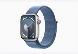 Apple Watch Series 9 GPS + Cellular 41mm Silver Aluminium Case with Winter Blue Sport Loop