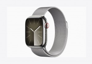 Apple Watch Series 9 GPS + Cellular 45mm Silver Aluminium Case with Winter Blue Sport Loop