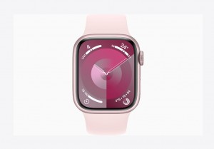 Apple Watch Series 9 GPS + Cellular 45mm Pink Aluminium Case with Light Pink Sport Band - S/M