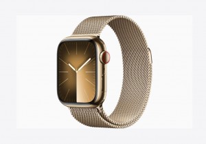 Apple Watch Series 9 GPS + Cellular 45mm Gold Stainless Steel Case with Gold Milanese Loop