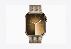 Apple Watch Series 9 GPS + Cellular 45mm Gold Stainless Steel Case with Gold Milanese Loop