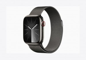 Apple Watch Series 9 GPS + Cellular 45mm Graphite Stainless Steel Case with Graphite Milanese Loop