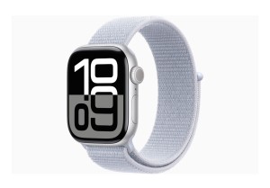 Apple Watch Series 10 GPS 46mm Silver Aluminium Case with Blue Cloud Sport Loop