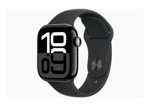 Apple Watch Series 10 GPS 46mm Jet Black Aluminium Case with Black Sport Band - M/L